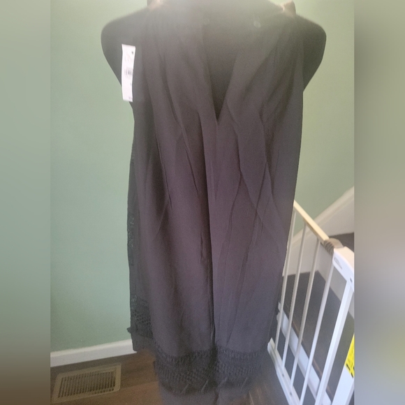 LOFT Tassel Halter Swing Dress in Black Medium New With Tags - Picture 4 of 16